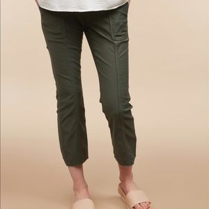Mimi Maternity Olive Green Crop Pants